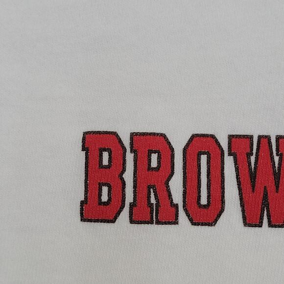 Vintage 90s Browns Ringer Shirt Womens Large 20x26 White USA - Picture 12 of 14